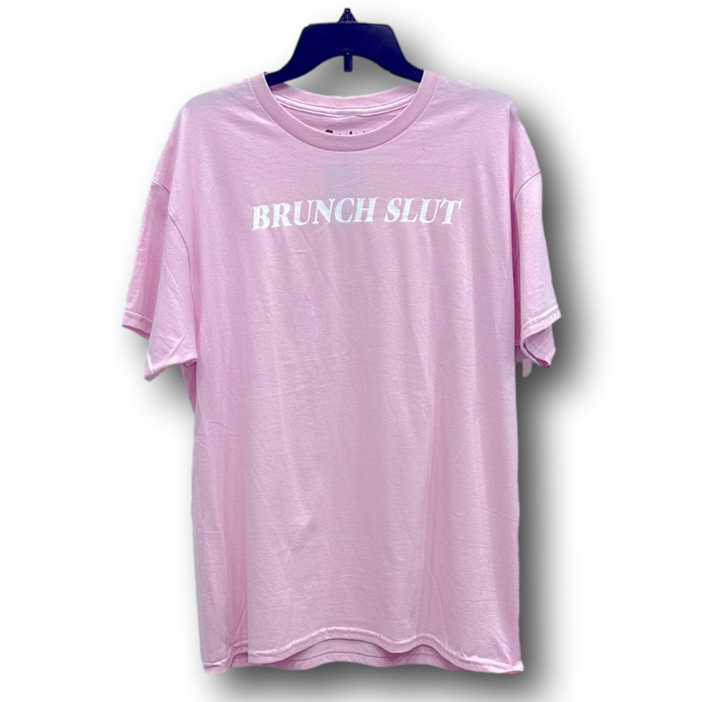 Funny Pink "Brunch Sl*t" Graphic T-Shirt - Size Large - NWT